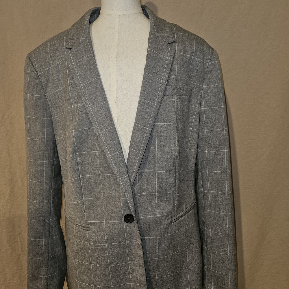 Banana Republic Gray Checkered Blazer